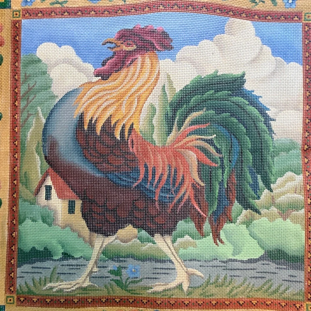 Melissa Shirley 536 Rooster Pillow Hand Painted Needlepoint Canvas 20